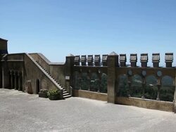 Sintra, Pena National Palace, view of the great balcony Stock Footage