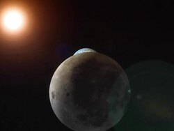 Fly Through Moon to Earth Stock Footage