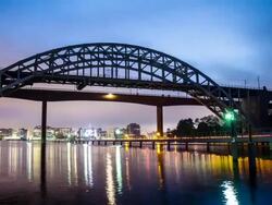 Railway Bridge at Night Time Lapse Stock Footage