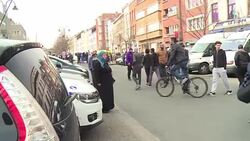 CLEAN : Police deployed as protesters gather in troubled Molenbeek News Clip