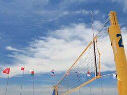 Beach volleyball courts. hd1|hd8080p Stock Footage