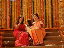 Girl celebrating diwali festival with her family  Stock Footage
