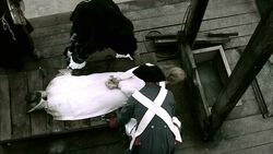 Soldiers ready Marie Antoinette for the guillotine. Stock Footage