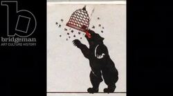 Animated 19th century zoetrope with man riding backwards on a hog Stock Footage