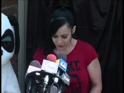 Octomom Nadya Suleman doesn't want your dog or cat following in her footsteps. Suleman unveiled a 3-foot-by-4-foot plastic sign Wednesday that reads: 'Don't Let Your Dog or Cat Become an Octomom. Always Spay or Neuter.' Instructional Video