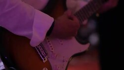 Man playing electric guitar, close-up of hands Stock Footage