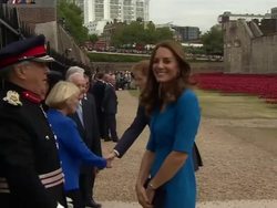 Royals Departing Tower of London WW1 Centenary News Clip