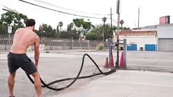 Athletic Male Workout gym Slow-Motion Stock Footage