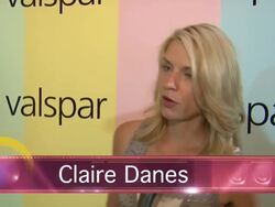 EVENT CAPSULE REPORTER/CHYRON: Claire Danes Launches Valspar's New Hi-Def Paint and Exhibition Stock Footage