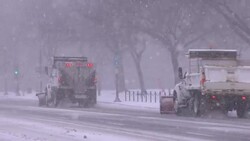 The latest winter storm is dumping snow and ice on parts of the eastern United States. The snow is covering a thin layer of ice on the streets in Washington, D.C., which could see as much as 10 inches of snow by the end of the day. (March 3) News Clip