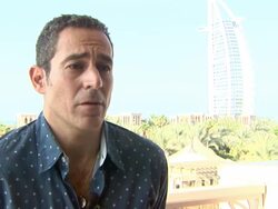 INTERVIEW - Waleed Zuaiter - 'Omar' Press Junket at Koubba Bar - 10th Annual Dubai International Film Festival Stock Footage