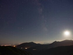 Moonset and Milky Way Stock Footage