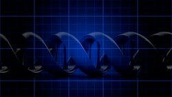 Medical video background with a DNA strand on a blue grid (Loop). Stock Footage