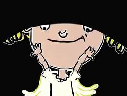 Cute little cartoon angel animates TWO full screen transitions Stock Footage