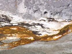 CU AERIAL Shot of Emerald Pool / Wyoming, United States Stock Footage