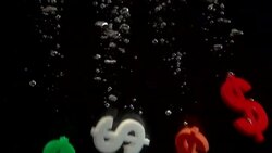 US Dollars symbol in the water Stock Footage