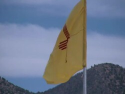 New Mexico Flag in Wind Stock Footage
