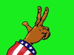 American themed black hand counts to five Stock Footage