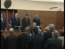 YUGOSLAVIA: BELGRADE: MILAN MILUTINOVIC TAKES PRESIDENTIAL OATH News Clip
