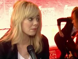 INTERVIEW - Emma Stone talks about being inspired to participate in this event, on the power of seeing this many people together, on the different organizations that will be receiving the funds at 16th Annual EIF Revlon Run/Walk For Women Stock Footage