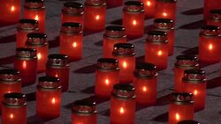 Ceremony Commemorating the Victims of Babiy Yar in Kiev Stock Footage