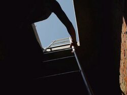 People climbed from the cellar Stock Footage