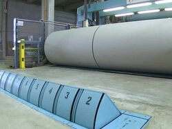 MS Shot of Paper production at paper mill / Weener, Lower Saxony, Germany Stock Footage