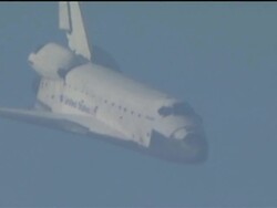 Space Shuttle Atlantis returns from mission STS-132 Stock Footage