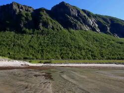 Sand beach in north Norway Stock Footage