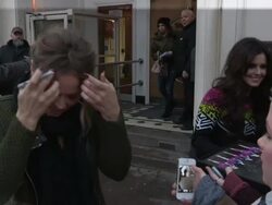 Girls Aloud at Celebrity Video Sightings Stock Footage