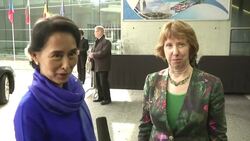 Myanmar opposition leader continues tour of Europe, meets EU FMs News Clip