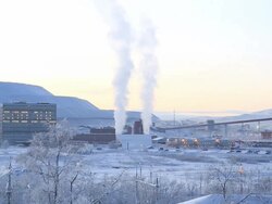 Iron Ore Mine Refinery Factory Working, Kiruna Sweden Stock Footage