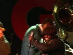 LeBron James and Black Thought at GQ And LeBron James Celebrate All Star Style And The March Issue With Special Performance By The Roots Stock Footage