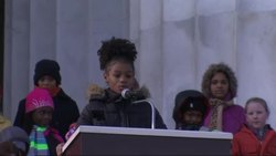 Students from Watkins Elementary School in Washington performed a reading of Dr. Martin Luther King Jr.'s "I Have a Dream" speech at the Lincoln Memorial. (Jan. 16) News Clip