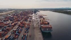 Shipyard Aerial Stock Footage