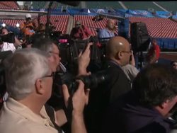 Super Bowl XLIII is a Fitzgerald family affair on and off the field. Larry Fitzgerald Sr. will be writing about the game and Larry Fitzgerald Jr. will be playing in the game. AP's Jim Militello reports News Clip