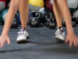 female burpee exercise-tight Stock Footage