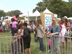 Denise Richards, Ali Landry (later) at the Elizabeth Glaser Pediatric AIDS Foundation's 22nd Annual 'A Time For Heroes' Celebrity Carnival at Los Angeles CA. (Footage by WireImage Video/Getty Images Entertainment Video) Stock Footage