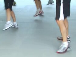 Amber Lancaster, Kate Lang Johnson at the Muscle Milk Women's Fitness Retreat at Beverly Hills CA. (Footage by WireImage Video/GettyImages) Stock Footage