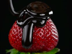 strawberry in chocolate Stock Footage