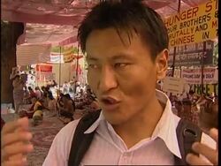 Tibetan exiles carry symbolic flame to run parallel to official Olympic torch News Clip