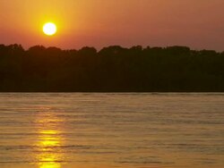 WS View of sunset near mississippi river / Memphis, Tennessee, United States Stock Footage