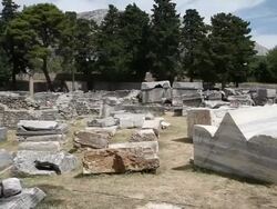 Manastirine basilica and cemetery, an early Christian complex, Salona Stock Footage