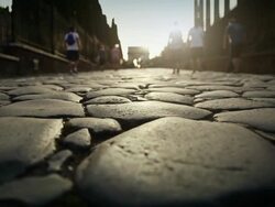 The Via Sacra by the Coliseum of Rome Stock Footage