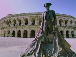 Ancient Roman arenes in NÃ®mes Stock Footage