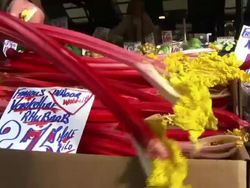 Fruit and Vegetables on Market Stall News Clip