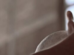 Stonemason cleaning Stone Stock Footage