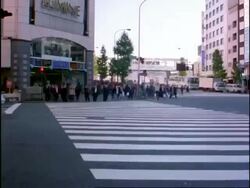 T/L - MS Early morning rush hour traffic and people, Shinjuku, Japan Stock Footage