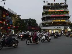 WS View of Central Hanoi at dusk / Hanoi, Vietnam Stock Footage