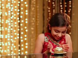 Family celebrating diwali festival Stock Footage